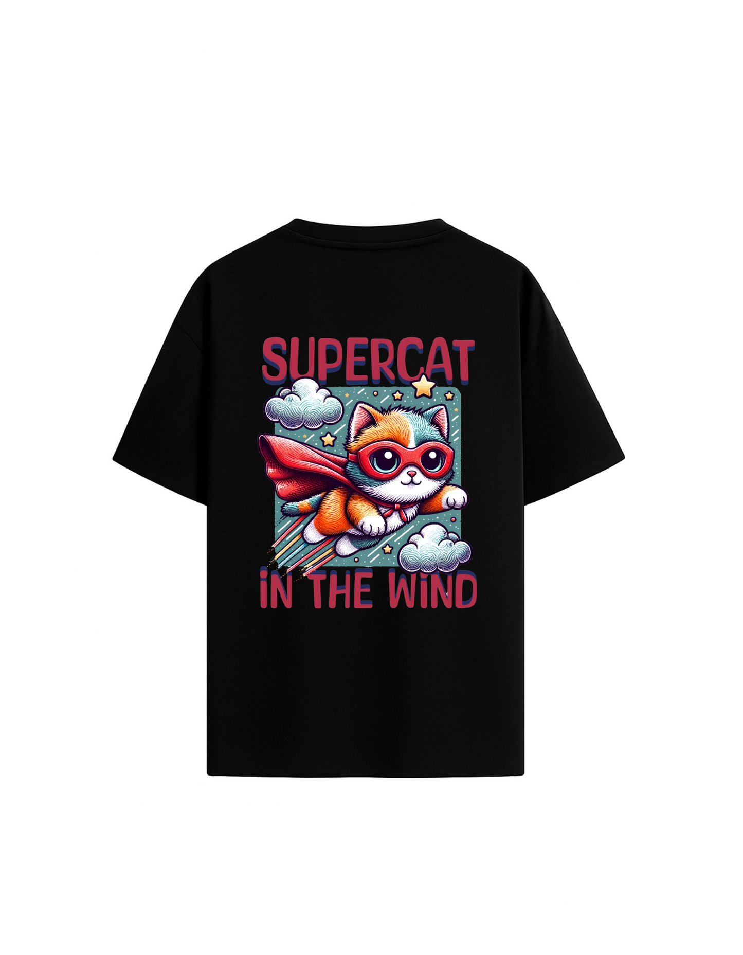 Super Cat Design T shirt For Men